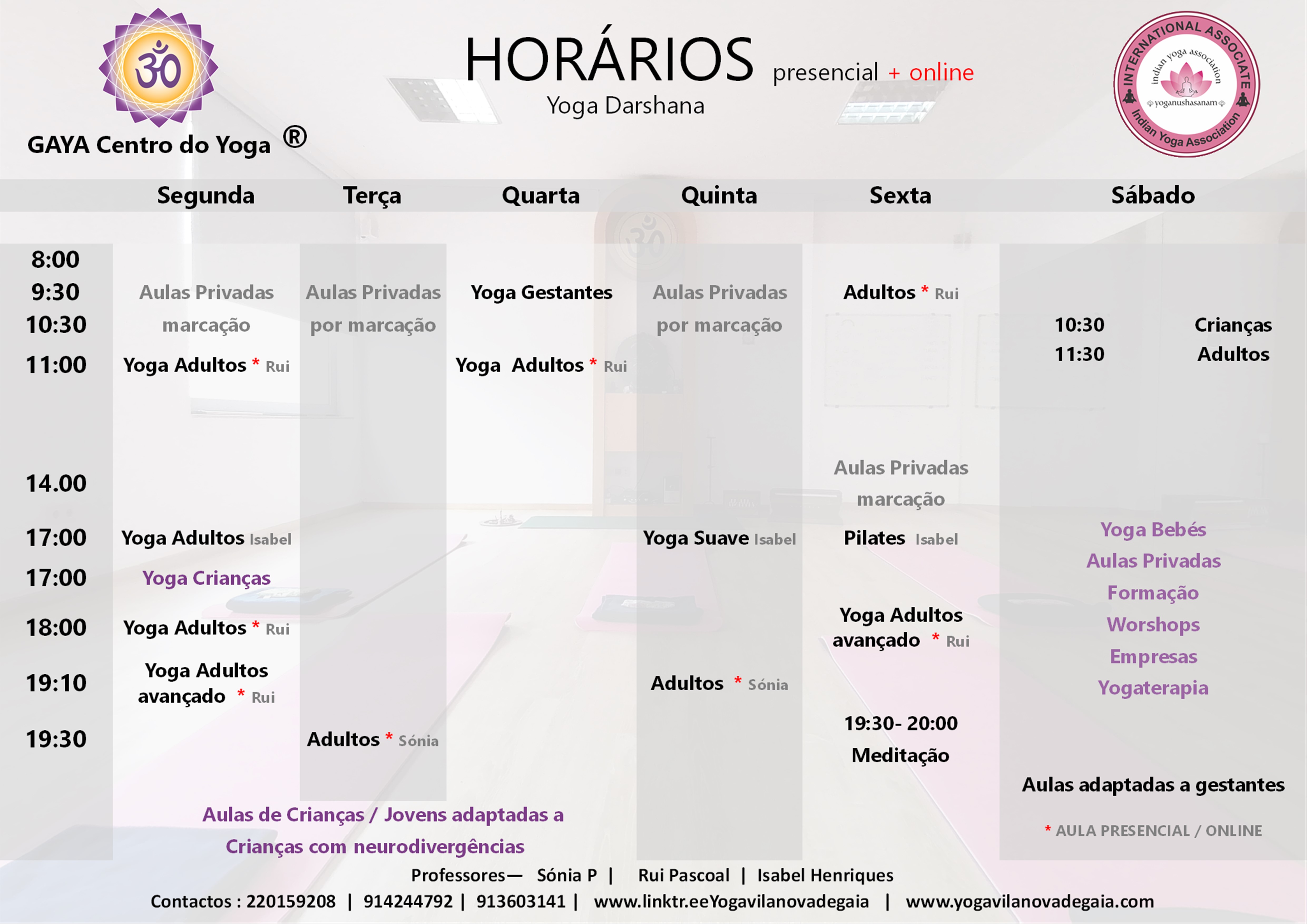 Horários de Yoga